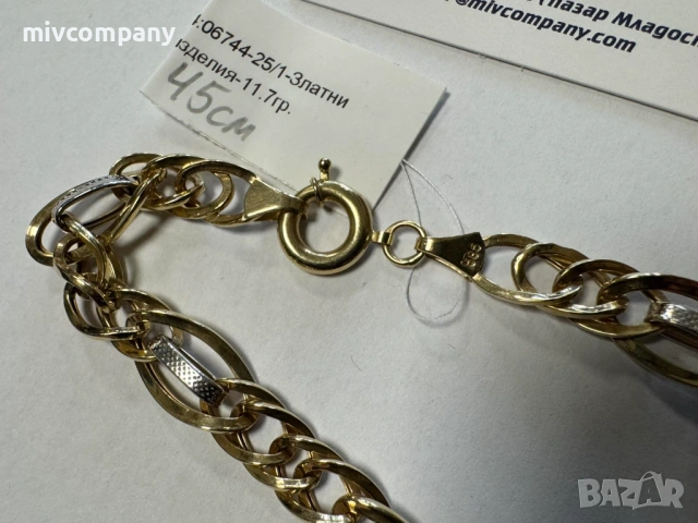 Златен синджир 11.70гр.45см., снимка 3 - Колиета, медальони, синджири - 53429813