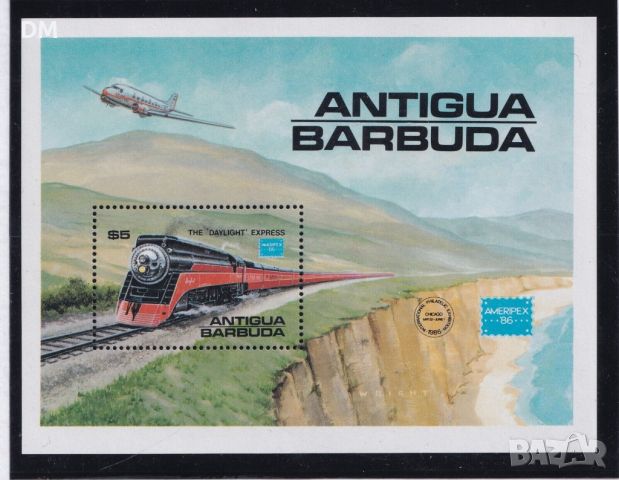 Антигуа и Барбуда 1986 -локомотиви MNH, снимка 1 - Филателия - 45095657