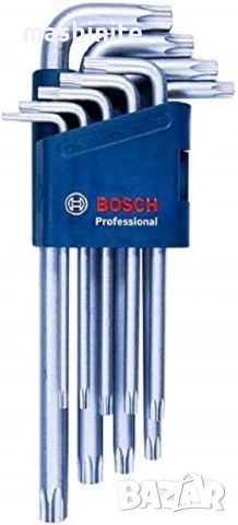 Комплект шестостенни ключове Torx 9 броя Bosch, снимка 1 - Ключове - 46317687