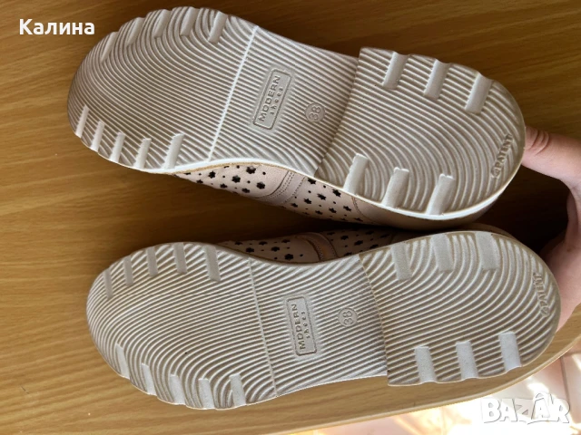 Естествена кожа пролетни / есенни перфорирани обувки , снимка 5 - Дамски ежедневни обувки - 50891588