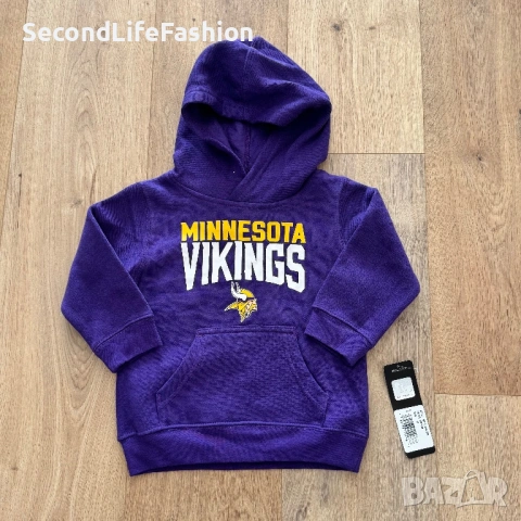 Детски суитшърт с качулка NFL Minnesota Vikings размер 2 г