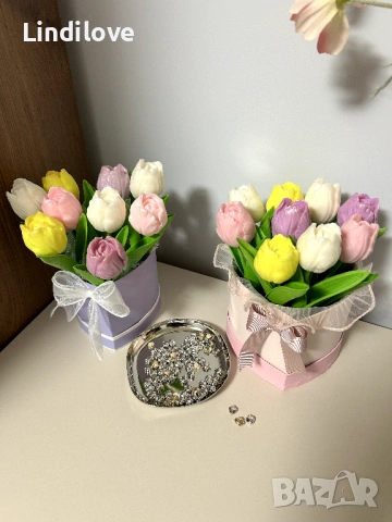 Букет Восъчни цветя Натурален Соев восък