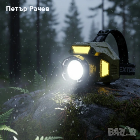 FL113 - Акумулаторен LED челник HX-917S със сензор за движение, Type-C зареждане и батерия 18650, снимка 3 - Други - 53984298