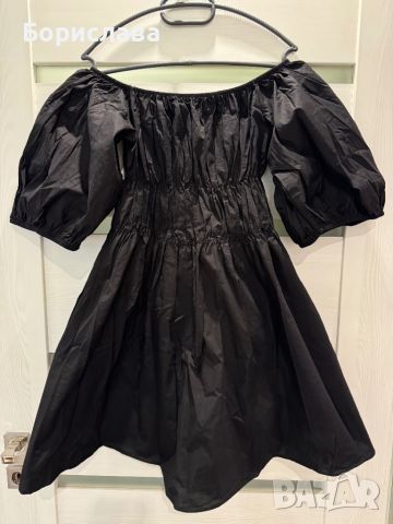 Дамска черна рокля- MYJEST, снимка 1 - Рокли - 46446296