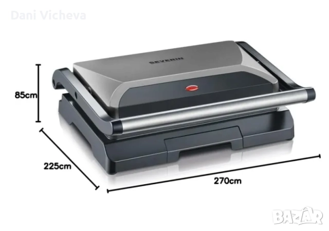 Грил скара Severin Contact Grill (KG 2394) 800W, снимка 8 - Скари - 52870403