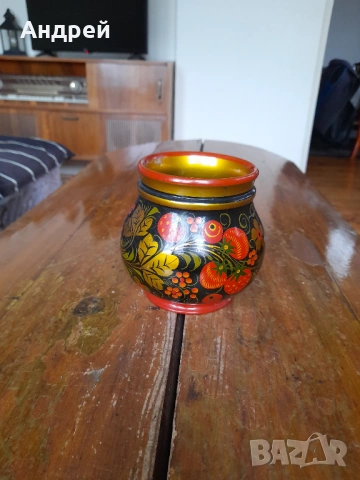 Стара дървена кутия,хохлома #17