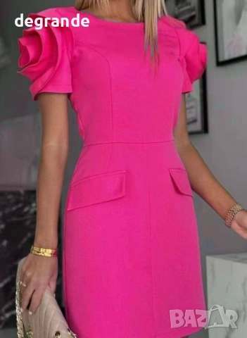  🌹 Елегантна Дамска Рокля с Роза , снимка 2 - Рокли - 53882284