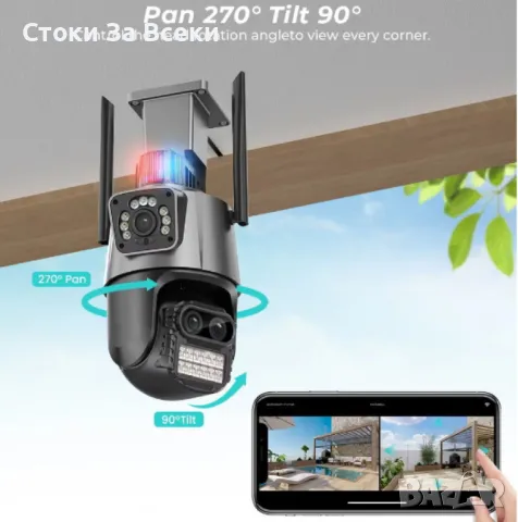 Камера за наблюдение 4K Ultra HD 8MP водоустойчива 12 пъти zoom, снимка 16 - HD камери - 49103999