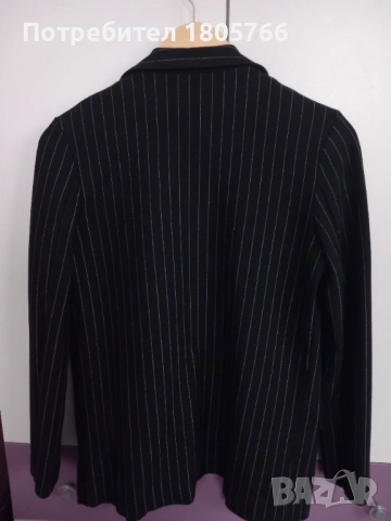 Дамско черно сако райе овърсайз, снимка 2 - Сака - 53524293