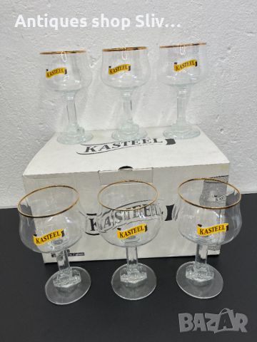 Белгийски кристални чаши. №5492, снимка 1 - Антикварни и старинни предмети - 46114138
