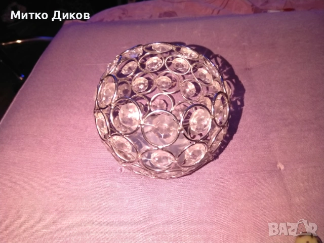 Свещник от кристали Н-130мм и фи 85мм и 50 мм