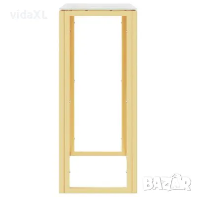 vidaXL Конзолна маса златиста 70x30x70 см неръждаема стомана и стъкло（SKU:350034）, снимка 3 - Маси - 48777930