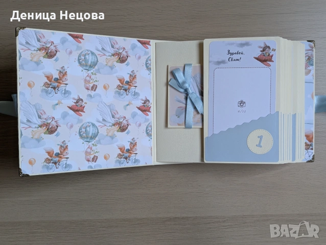 Бебешки ръчно изработен албум за снимки, подарък за бебе, погача, рожден ден, снимка 4 - Други - 53425724