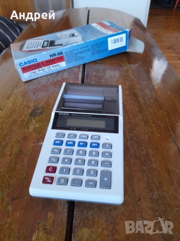 Стар калкулатор с принтер Casio HR-8A, снимка 2 - Други ценни предмети - 51467487