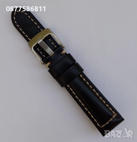 НОВА КОЖЕНА КАИШКА ОБШИТА С БЯЛ ШЕВ/КОНЕЦ.ЛУКСОЗНИ КОЖЕНИ КАИШКИ ЗА ЧАСОВНИЦИ С БЯЛ ТИГЕЛ. KAISHKA, снимка 14 - Каишки за часовници - 51612177