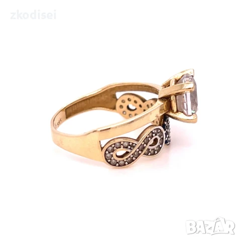 Златен дамски пръстен 3,57гр. 14кр. проба:585 размер:55 модел:33089-1, снимка 3 - Пръстени - 51040339