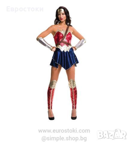 Официален костюм Wonder Woman от DC Comics Dawn of Justice, пълен комплект аксесоари, размер Extra S, снимка 1 - Костюми - 46462942