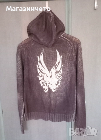 Плетена жилетка с цип и качулка 4YOU Jeans, размер М (S–M), снимка 3 - Пуловери - 52462935