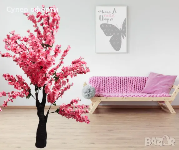 Изкуствено декоративно дърво, Цъфтяща сакура, 1.7 м