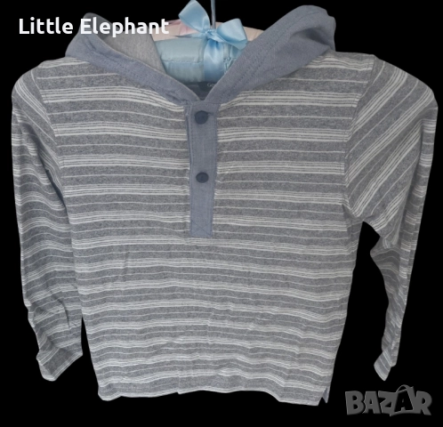 Суитчер за момченце на 4-5 години,райе бяло и сиво,Англия/нов