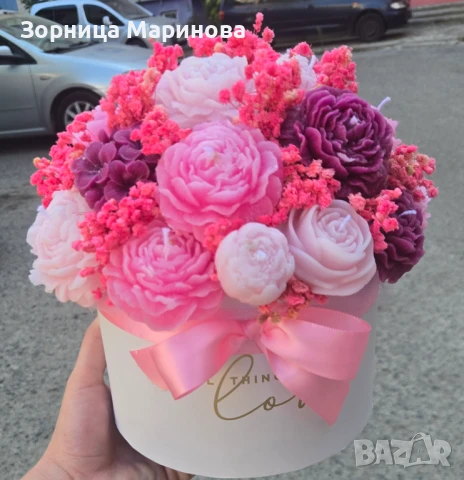 Ароматни букети от свещи, ръчна изработка , снимка 7 - Декорация за дома - 51321982