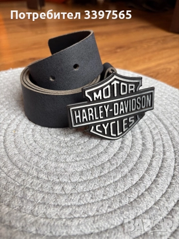 Чисто нов колан от естествена кожа Harley Davidson с голяма катарама