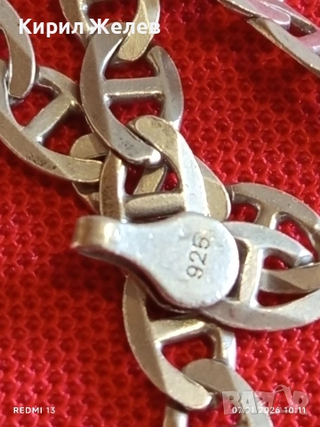 Сребърно колие плетка тип Морашка Корабна верига много красиво елегантно бижу 52804, снимка 8 - Колиета, медальони, синджири - 53016094