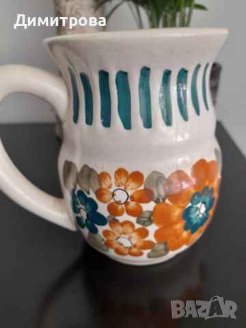 Винтидж полска керамична кана, ваза, маркирана, снимка 2 - Антикварни и старинни предмети - 46429717