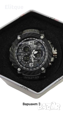 Водоустойчив спортен дигитален часовник EXPONI "Двоен екран,подсветка,аларма, хронометър и др. , ", снимка 3 - Мъжки - 52889487