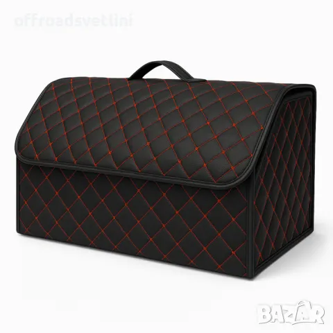 Черно с червено органайзер за багажник кутия за съхранение 66x30x30 см