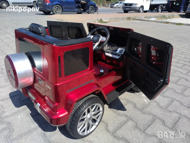 MERCEDES Акумулаторен джип AMG G63 мет. червен, снимка 9 - Детски велосипеди, триколки и коли - 53569435