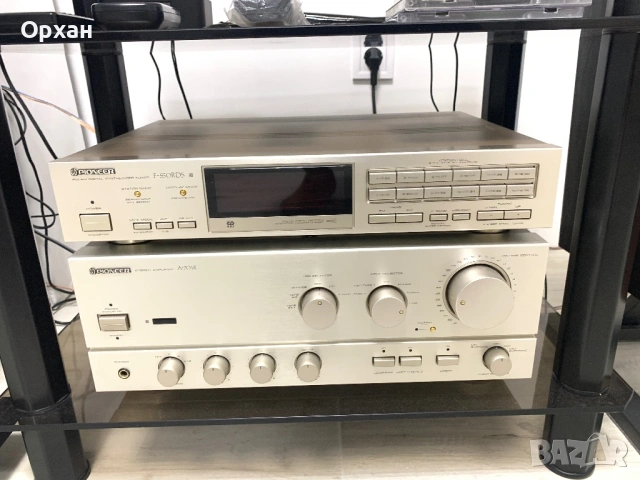 УНИКАЛНА СИСТЕМА Pioneer: A-701R + F-550RDS | Цвят Шампанско | Като НОВИ"