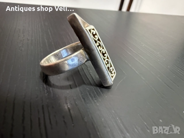 Сребъран пръстен роял №8013 Дамски сребърен пръстен във формата на роял. Отлично състояние. Предлага, снимка 3 - Пръстени - 53947694