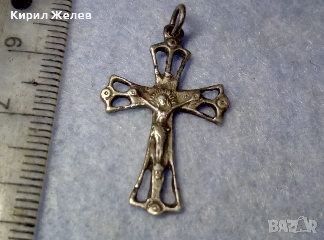 СТАРО СРЕБЪРНО РАЗПЯТИЕ КРЪСТ КРЪСТЧЕ СРЕБРО ВИСОКА ПРОБА РЪЧНА ХУДОЖЕСТВЕНА АЖУРНА ИЗРАБОТКА 72391, снимка 7 - Антикварни и старинни предмети - 50542196