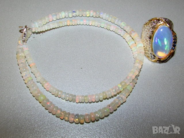 925 прекрасен сребърен пръстен с опал, снимка 3 - Пръстени - 54039677