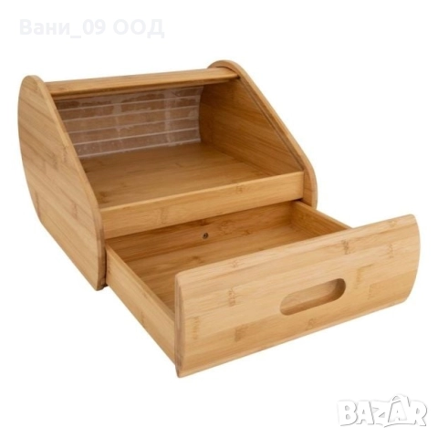 Бамбукова кутия за хляб с допълнително чекмедже