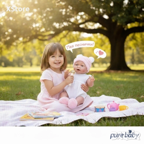 Реалистична бебе кукла Pure Baby – най-добрият подарък, който учи на грижа и любов -45см, снимка 7 - Кукли - 52285918