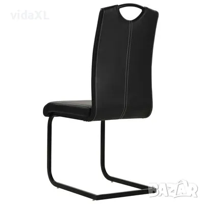 vidaXL Конзолни трапезни столове, 2 бр, черни, изкуствена кожа（SKU:246193）, снимка 4 - Столове - 48153774