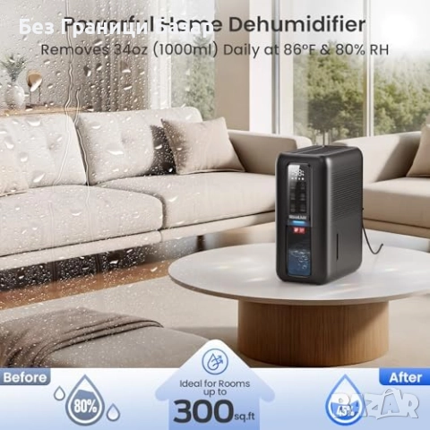 Нов 2000ml тих обезвлажнител с LED светлина и таймер за дома Деумифайър, снимка 2 - Други стоки за дома - 52078228