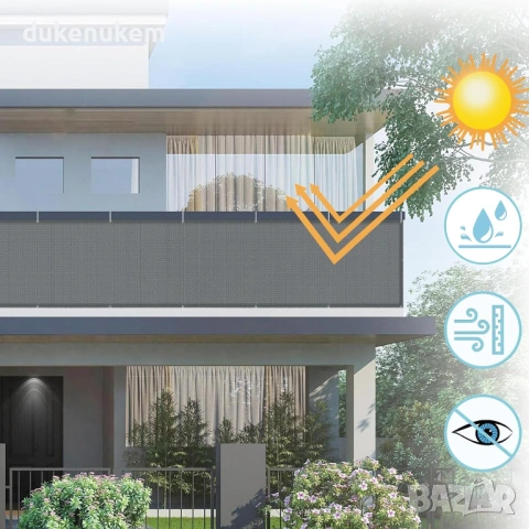 Балконска предпазна преграда, параван за уединение 90х500 см, антрацит, снимка 5 - Други - 53382041