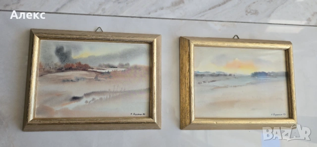 Винтидж картини Норвегия– картички в дървени рамки.