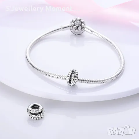 Сребърен талисман 925 PANDORA Forever Love, снимка 2 - Гривни - 39408316