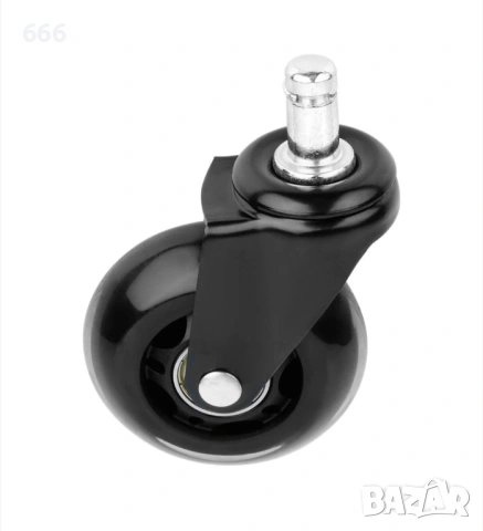 Комплект от 5 колелца за офис столове за твърд под 6.3 cm-10 mm, снимка 5 - Други стоки за дома - 53696158