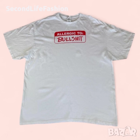 Винтидж мъжка тениска Delta Pro Allergic to bullshit бяла, размер 2XL