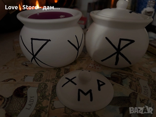 Руническа свещ за Любовна магия , снимка 2 - Декорация за дома - 53411996