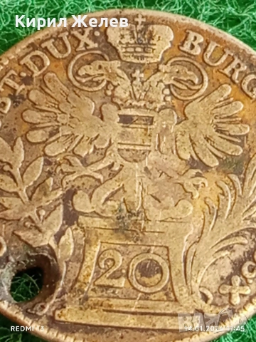 Сребърна монета 20 кройцера 1765г. Мария Терезия Австрия за КОЛЕКЦИЯ 52983, снимка 6 - Нумизматика и бонистика - 53094517