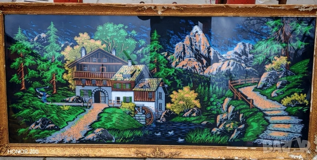 Картина, ръчно рисувана върху ситно черно кадифе. , снимка 2 - Декорация за дома - 53917455