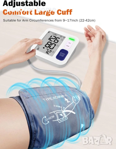 Апарати за кръвно налягане за домашна употреба за горната част на ръката, снимка 5 - Уреди за диагностика - 53685003