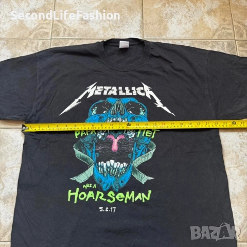 Fruit of the Loom Тениска Metallica Papa Het Was Horseman, мъжка размер XL графичен принт, снимка 6 - Тениски - 52287768