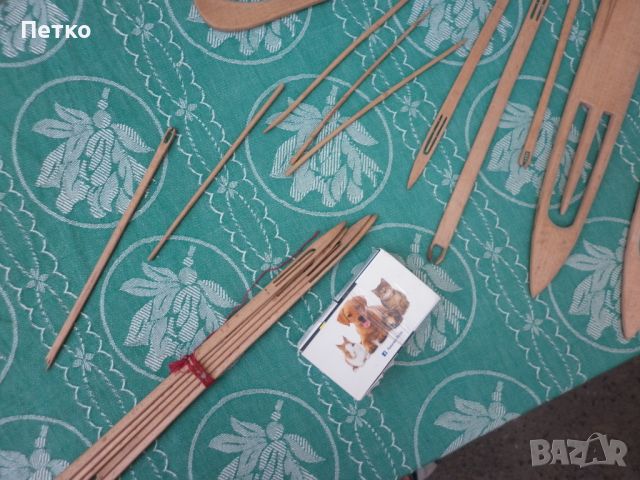 Стари  дървени инструменти за плетене комплект, снимка 3 - Антикварни и старинни предмети - 46469430